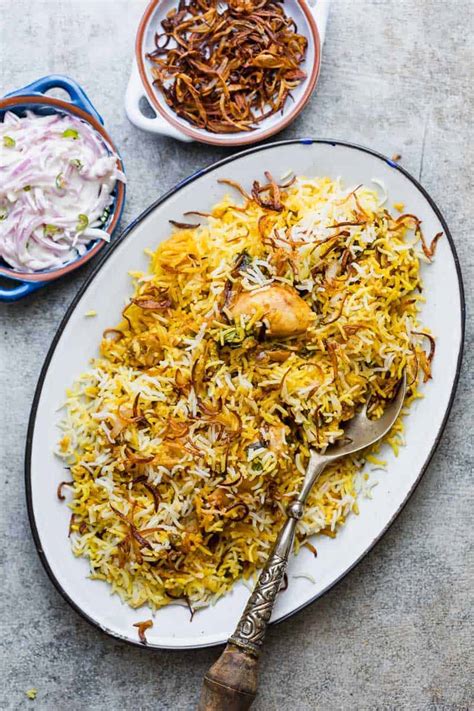 Chicken Biryani with Fried Onions Recipe .